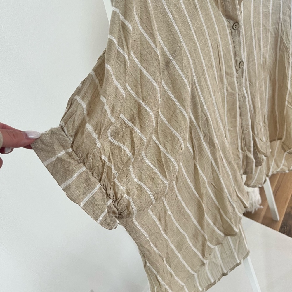 Neutral Striped Button Down - Picture 5 of 5